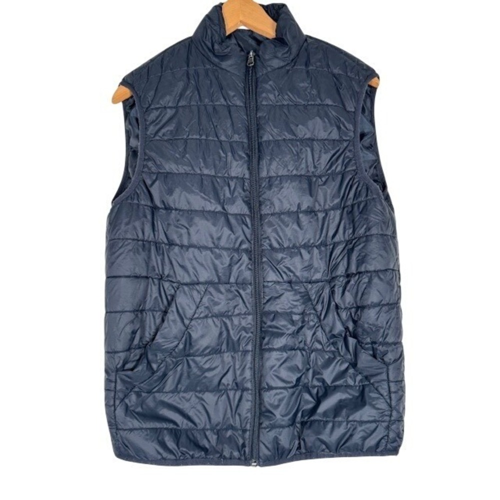ZARA Quilted Puffer Vest Black Full Zip Stand Collar Lightweight Sleeveless - S‎